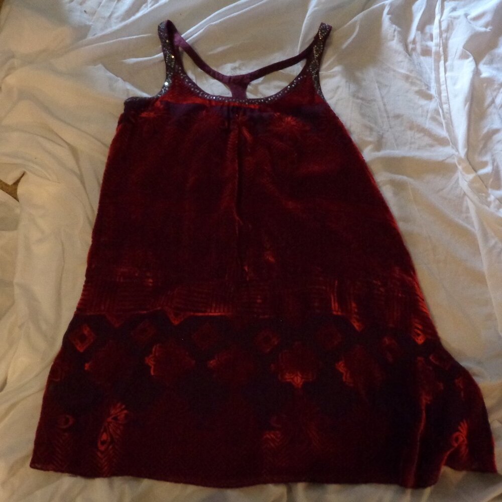 Free People Flapper Style Dress Velvet and Satin Medium